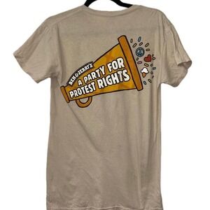 Ben‎ & Jerry's A Party For Protest Rights tan shirt limited edition S small